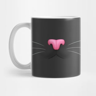 Black Kitty Cat Face Mask - Pink Nose! Mug